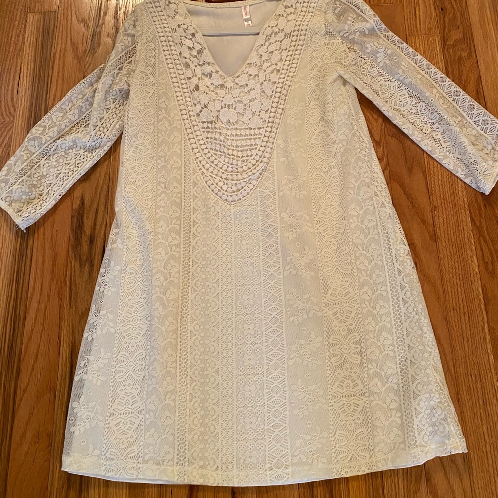 Cream dress with design